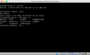 Screenshot of nmcli in connected state.